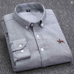 シャツ メンズ 男性用 長袖 オックスフォードシャツ 綿 刺繍 大きいサイズ ロゴ2 シャツ メンズ 男性用 長袖 オックスフォードシャツ 綿 刺繍 大きいサイズ ロゴ2